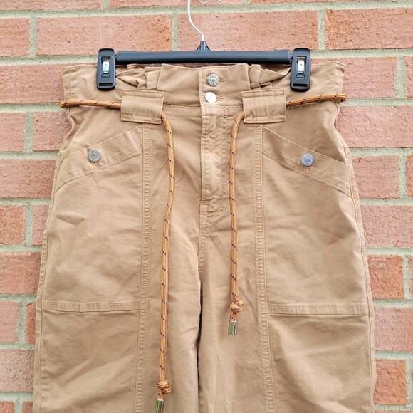 VERONICA BEARD Karter Drawstring Paperbag Pants in Tan size 29 - Picture 6 of 11
